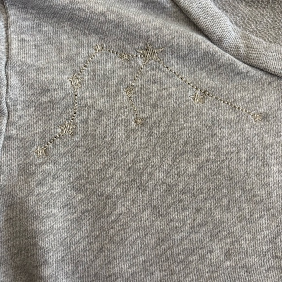 LOFT Gray Crew Neck Sweater Soft Knit Long Sleeve with Constellation Stitching - Picture 5 of 6